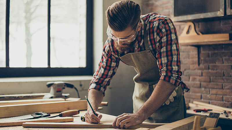 Craftsman working at tabletop