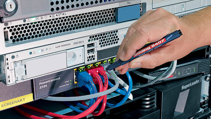 edding 8407 cable marker mark on coloured thin cables