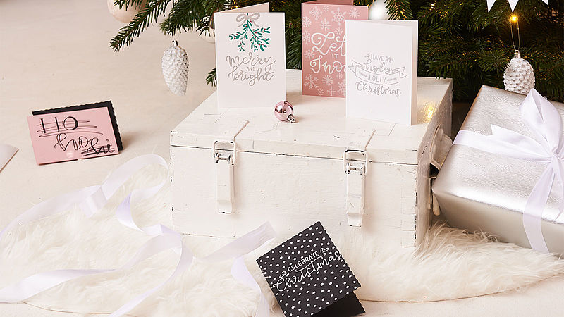 Hand lettered Christmas cards