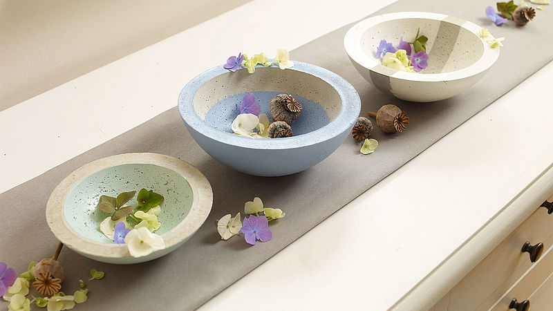 Decorative DIY concrete bowls