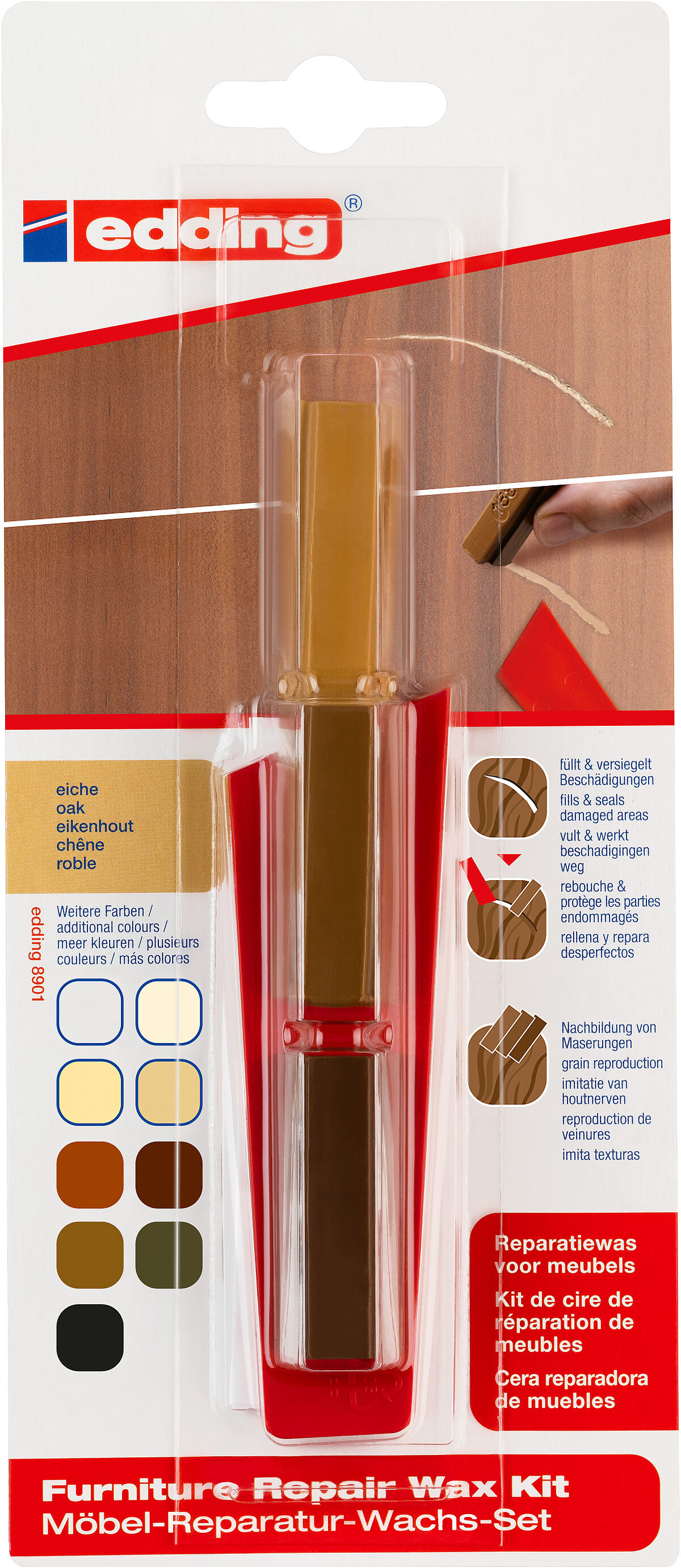 edding 8901 furniture repair wax kit blister of 3 oak edding 8901 furniture repair wax kit
