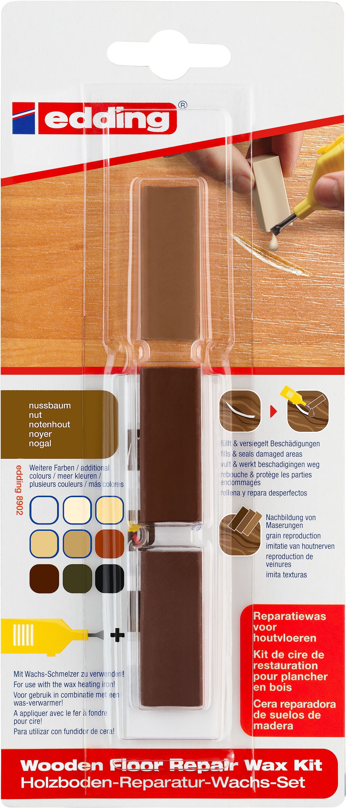 edding 8902 wooden floor repair wax kit blister of 3 walnut edding 8902 wooden floor repair wax kit