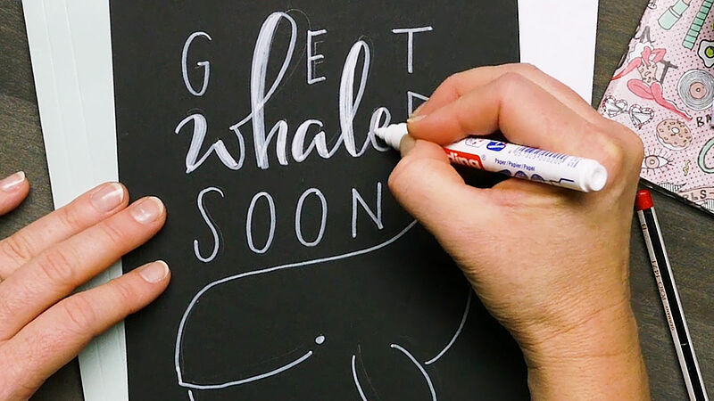 Adding white lines on dark paper with the edding 1500 pastel pen