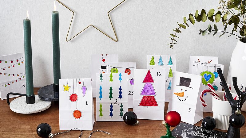 Paper bag advent calendar