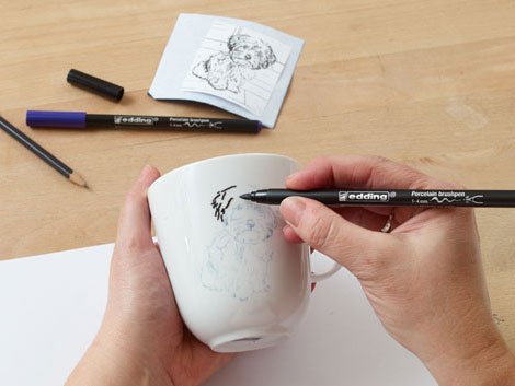 Trace the lines with the right edding product