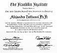 award for the fraanklin Institute#3